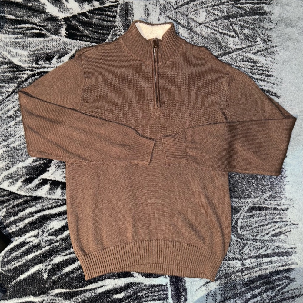 Medium brown half zip sweater